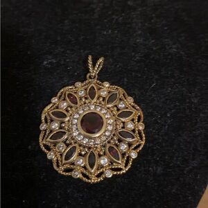 Garnets Sterling Silver 925 Pendant Necklace